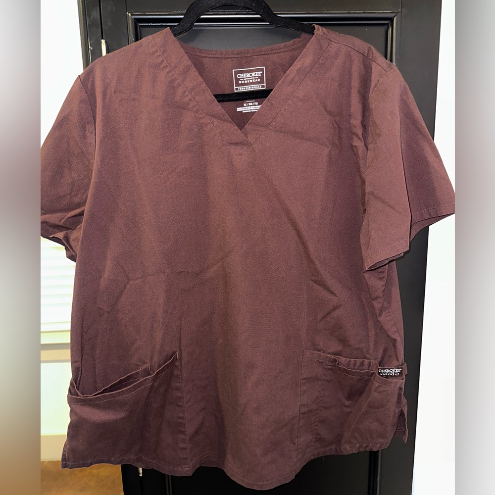 Cherokee Workwear Brown Scrub Set